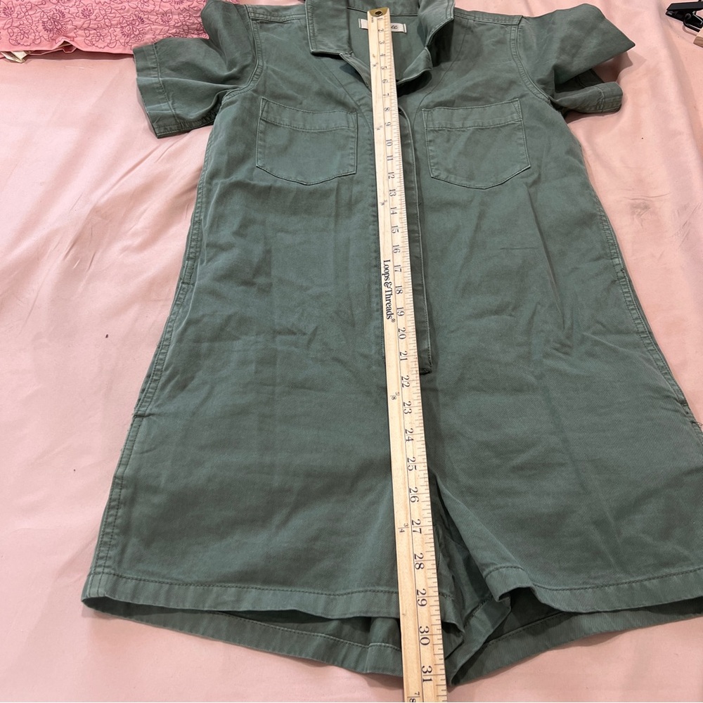 Madewell Size XXS Olive Dyed Relaxed Coverall Romper Minimalist Utility - Picture 13 of 15